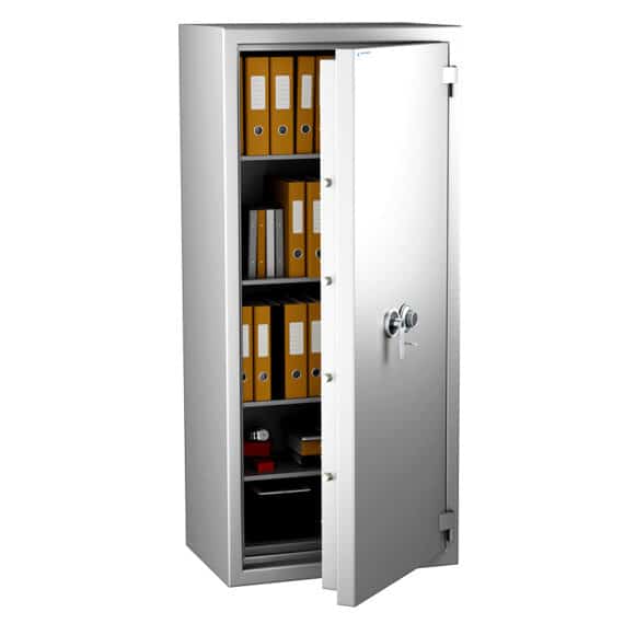 Coffre-fort étanche et anti-feu Zephir 4385, ignifuge 30 min, pour documents papier, classe 4 VA 110000€.