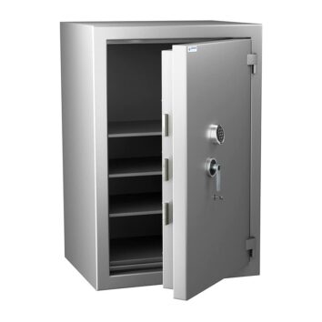 Coffre-fort Zephir 5381 Duo, étanche et ignifuge 30 min, pour documents papier, classe 5 VA 200000€.