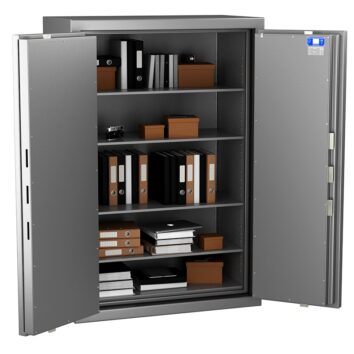 Coffre-fort Zephir 5865 Duo, étanche, ignifuge 30 min, pour documents papier, classe 5 VA, 200000€.