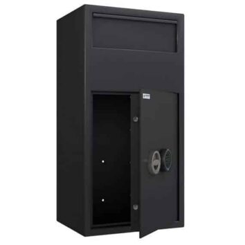 Coffre-fort dépôt de fonds à trappe 16L, modèle Essential HED160. Sécurité et praticité pour vos dépôts.