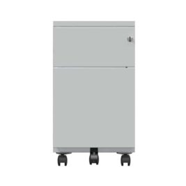 Caisson Mobile Slim 2 tiroirs dont un tiroir pour dossiers suspendus - Dessus métal