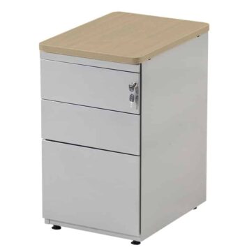 Caisson Hauteur Bureau 3 tiroirs dont un tiroir pour dossiers suspendus - Dessus mélaminé