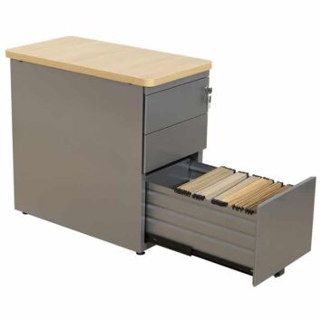 Caisson Hauteur Bureau 3 tiroirs dont un tiroir pour dossiers suspendus - Dessus mélaminé