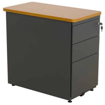 Caisson Hauteur Bureau 3 tiroirs dont un tiroir pour dossiers suspendus - Dessus mélaminé