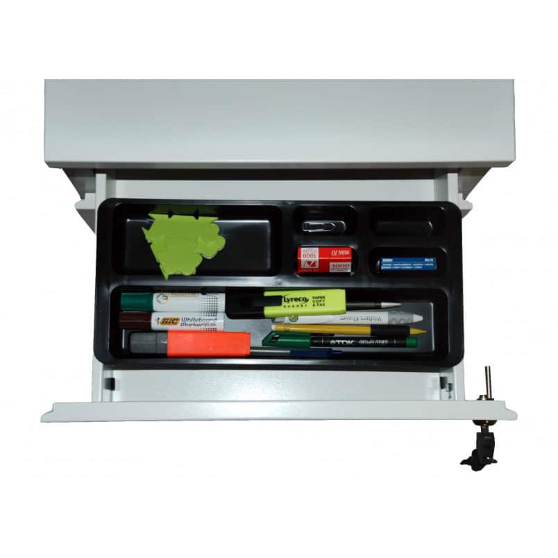 Caisson Mobile 2 tiroirs dont un tiroir pour dossiers suspendus - Dessus métal - Coloris FUN