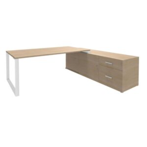 Bureau Urbano Manager forme sur console à tiroirs droite