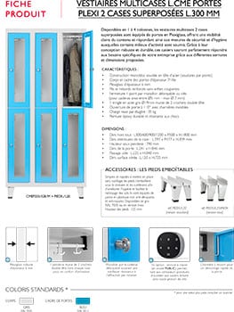 Vestiaire multicases avec 6 casiers et portes en plexiglass, modèle ESSENTIEL, dimensions L90.