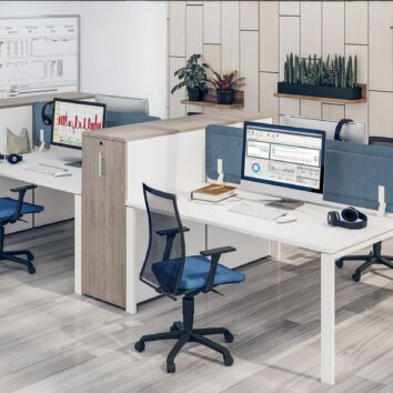Bureau Aerospa Plan Double Blanc Perle