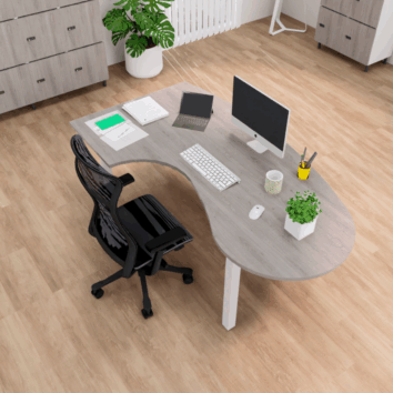 Bureau d'Angle Manager L. 200 cm chêne gris - Gamme Esprima - ambiance