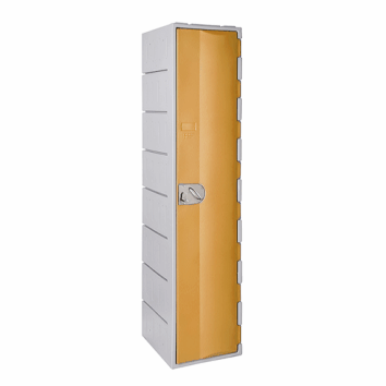 Casier en polyéthylène TOPP, une porte, hauteur 181 cm, couleur café, idéal pour le rangement sécurisé.