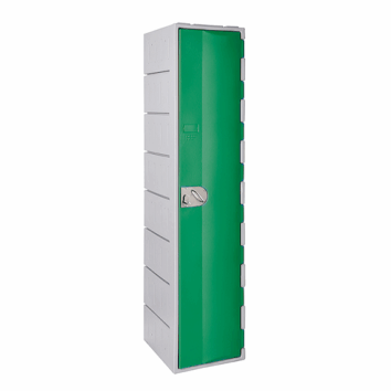 Casier en polyéthylène vert TOPP, 1 porte, hauteur 181 cm, robuste et fonctionnel pour rangement efficace.