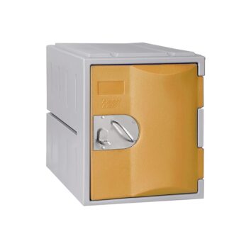 Casier en polyéthylène TOPP vert, 1 porte avec moraillon pour cadenas, hauteur 46 cm. Cadenas non fourni.