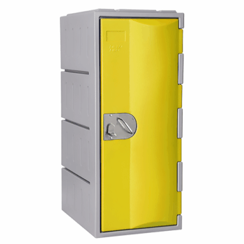 Casier en polyéthylène TOPP jaune avec porte unique, hauteur 91 cm,