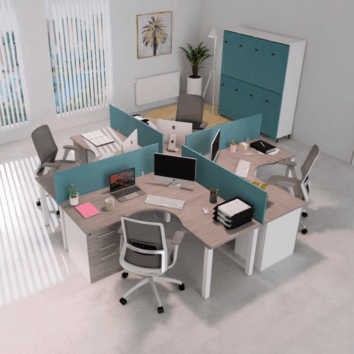 Ilot de Travail sur Caisson L. 323 cm - Gamme Esprima - ambiance