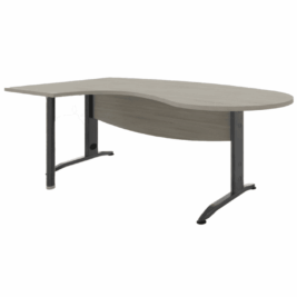 Bureau Manager de la gamme Idreale, en chêne gris et carbone, avec pied de renfort robuste.