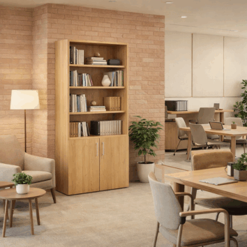 Armoire bibliothèque en bois- Monobloc - H198 L100