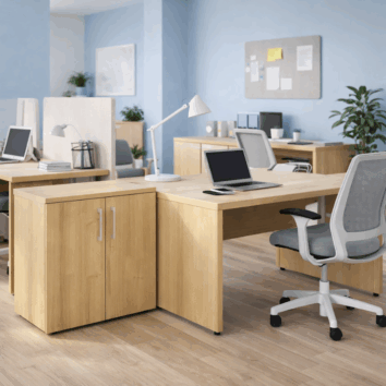 Desserte hauteur bureau en bois- Monobloc - H73 L100