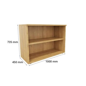 Rangement monobloc en bois pour bureau, dimensions H735 x L1000 mm, pratique pour optimiser l'espace.