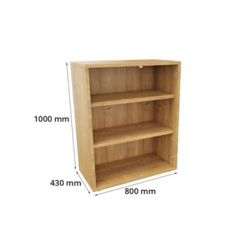 Rangement bas en bois Monobloc avec dimensions H1000 mm, L800 mm, profondeur 430 mm.