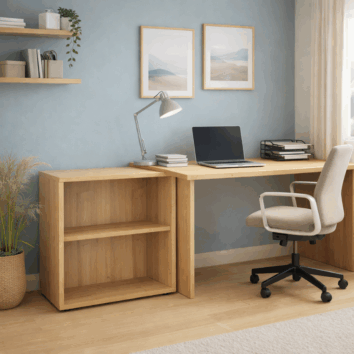 Rangement hauteur bureau en bois- Monobloc - H73 L80