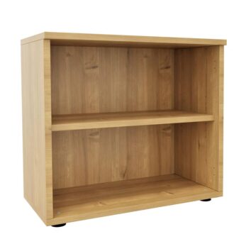 Rangement en bois monobloc pour bureau, finition mélaminée, hauteur 73 cm, largeur 80 cm.