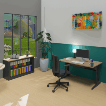 Bureau L. 80 à 180 cm Hauteur Réglable Gamme Ligne PLUS