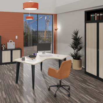 Bureau d’Angle Asymétrique 160 ou 180 cm - Gamme Ligne Elegance-ambiance simple