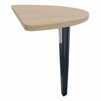 Demi-lune 80x50 en bois sur pied avec platine, gamme Élégance, idéale pour la convivialité en espace réduit.