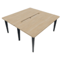 Bureau Bench à 6 pieds en bois clair avec design moderne de la gamme Ligne Élégance, idéal pour espaces de travail.