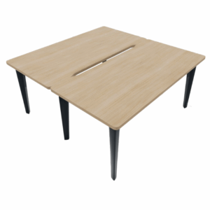 Bureau Bench à 6 pieds en bois clair avec design moderne de la gamme Ligne Élégance, idéal pour espaces de travail.