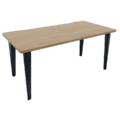 Table de bureau en bois clair avec pieds noirs, de la gamme Ligne Élégance, idéale pour un espace de travail moderne.