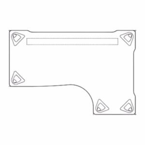 Bureau d’angle asymétrique, forme retour à droite, Gamme Ligne Élégance, design moderne et fonctionnel.