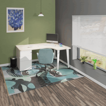 Bureau d'Angle Asymétrique L 160 ou 180 cm Caisson Porteur Gamme - Ligne ÉLÉGANCE-ambiance simple