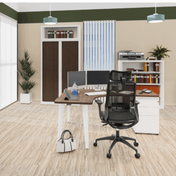 Bureau d’Angle Symétrique L140 ou 160 - Gamme Ligne ÉLÉGANCE - ambiance simple