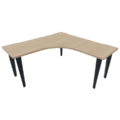Bureau d'angle symétrique de la gamme Ligne Élégance, dimensions 140x140 cm, sans caisson, hauteur standard.