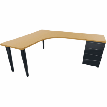 Forme Bureau angle symetrique avec caisson hauteur 4Tir Gamme ligne elegance