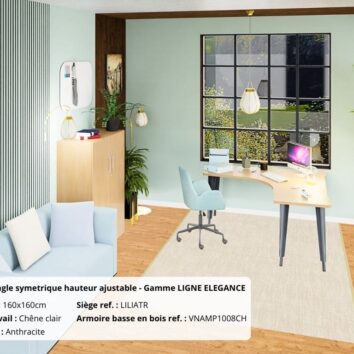 Photo-bureau-symetrique-hauteur-ajustable-LIGNE-ELEGANCE-anthracite-chen- clair