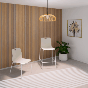 Tabouret et chaise coque polypro empilable STPS Flex Series - ambiance simple