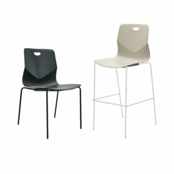 Tabouret et chaise coque polypro empilable STPS Flex Series - simple