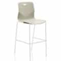 finition grège et pieds blanc tabouret coque polypro STPS FLex series