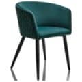 finition tissu velours vert canard Chauffeuse accueil ou réunion _Emira Lounge