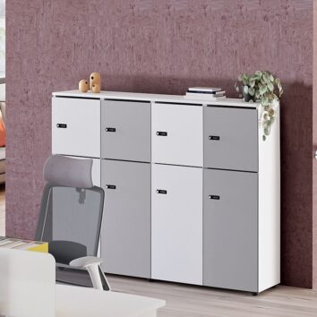 Casier bois 4 colonnes 1 porte double et une porte simple