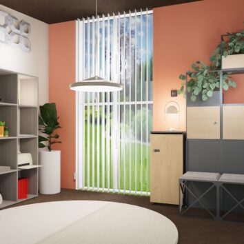 Casier de bureau bois 1 colonne - H.89.3 cm - Kit à monter avec serrures intégrées