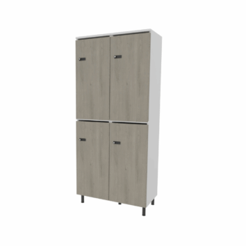 Casier de bureau bois 2 colonnes avec serrures - H.173.5 cm - Simple
