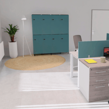 Casier de bureau bois 4 colonnes - H.173.5 cm - ambiance simple