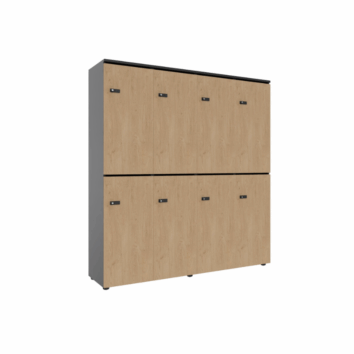 Casier de bureau bois 4 colonnes - H.173.5 cm - simple