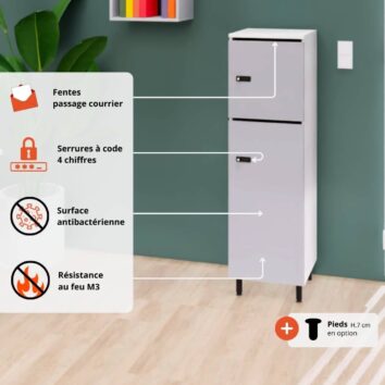 Les avantages du rangement de bureau bois 2 casiers avec serrures - H.131.4 cm