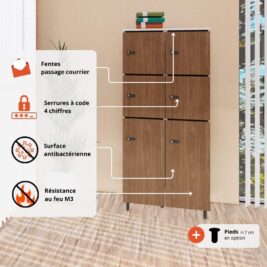 Les avantages du rangement de bureau bois 2 colonnes avec serrures - H.173.5 cm