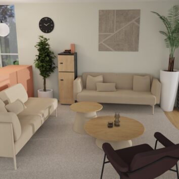 Rangement de bureau bois 2 casiers - H.131.4 cm – Kit à monter avec serrures intégrées ambiance simple