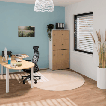 Rangement de bureau bois 2 colonnes - H.173.5 cm - ambiance simple